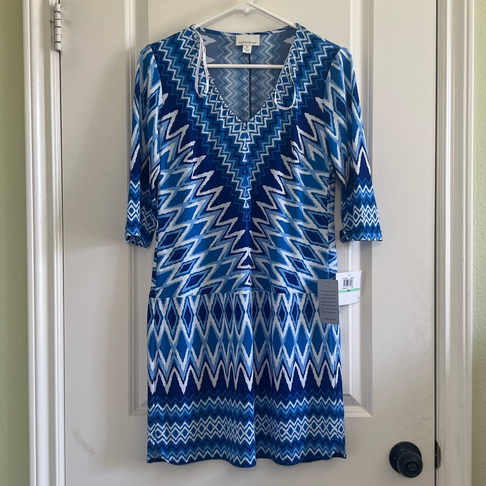 Donna Morgan Chevron print tunic blouse NWT